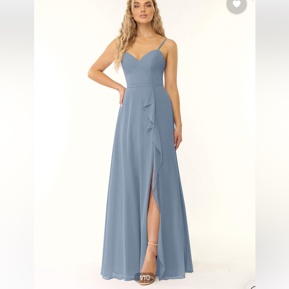 Azazie Naeem Bridesmaid dress size 6 dusty blue